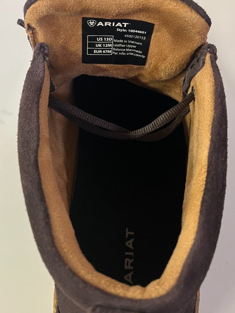Ariat Boots Clean Country Suede Moc Toe Fudge Brown Mid Cut Ankle Men's 13D - Picture 9 of 11